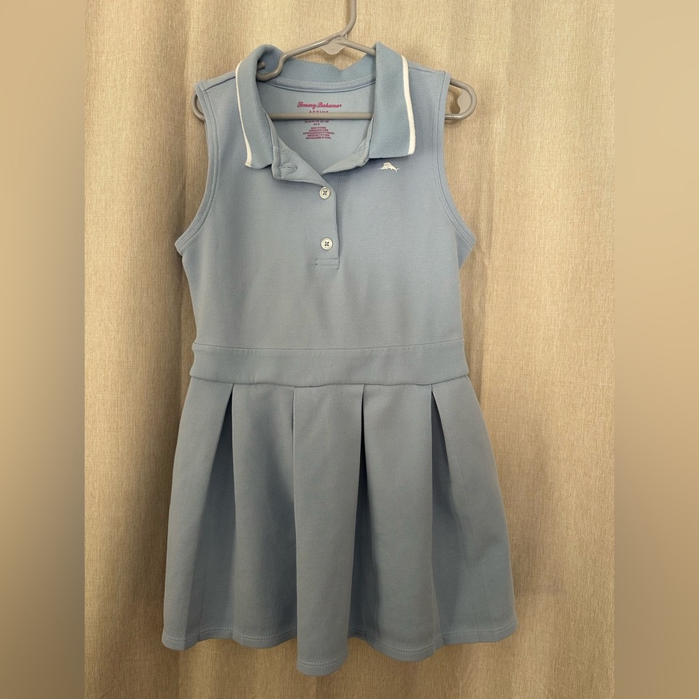 Girls Tommy Bahama Blue Sleeveless Polo Dress